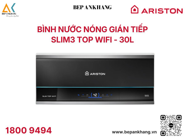 Bình nước nóng gián tiếp SLIM3 TOP WIFI - 30L